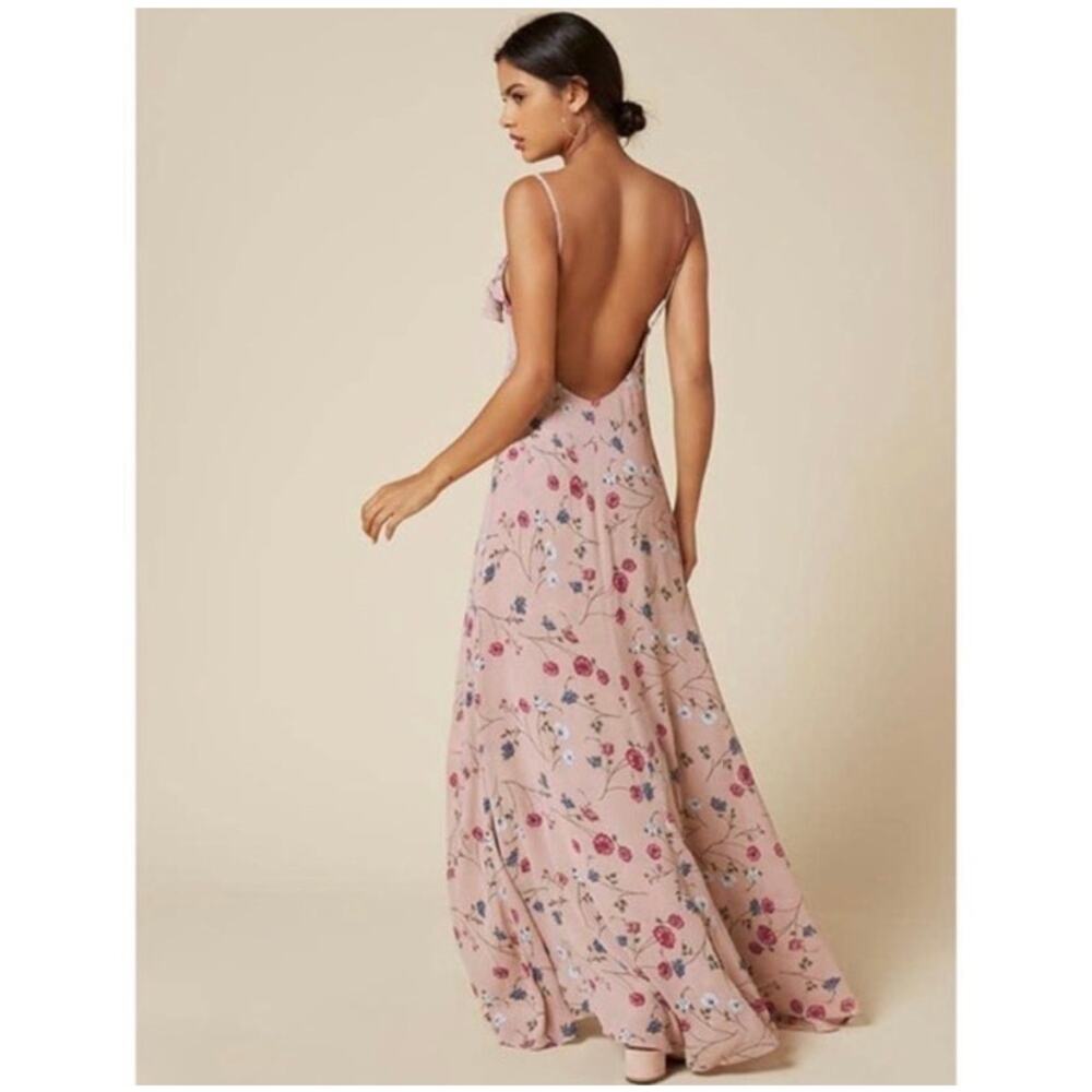 Reformation Pink Floral Midi Dress